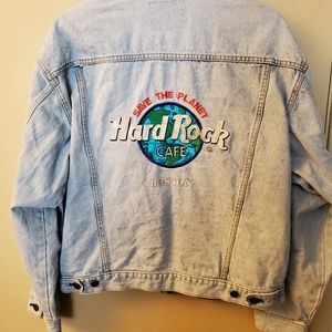 🔥Vintage 80's HARDROCK CAFE BOSTON Jean Jckt.🔥
